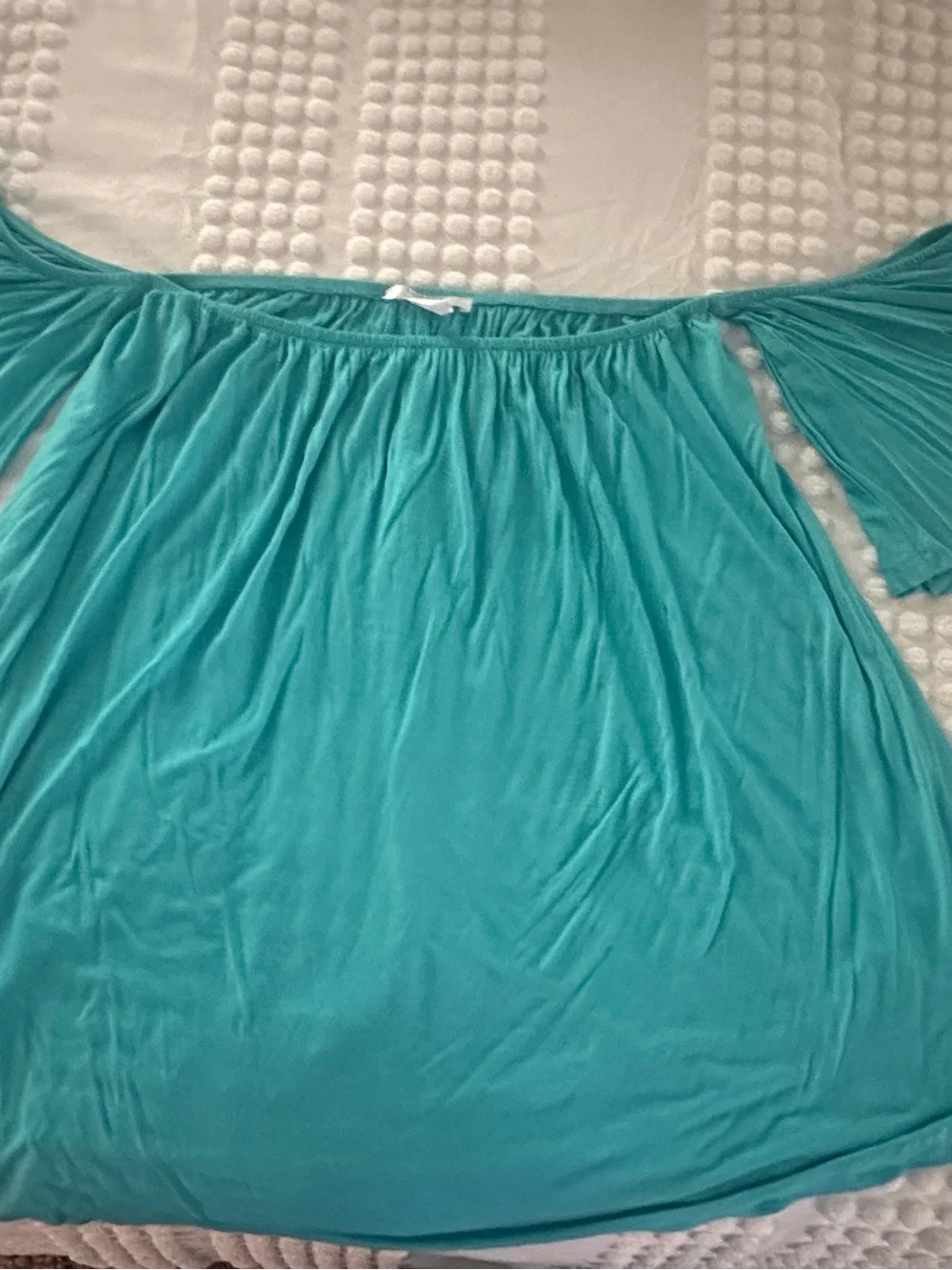 VENUS Off-Shoulder Tunic Top in Teal